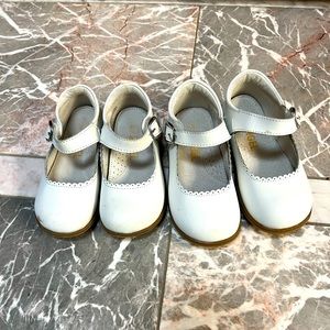 2 Pairs white L’Amour Leather Mary Janes From Best Dressed Child size 7 size 8